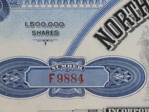 1917 Set of 3 North Butte Mining Company, Stock Certificate, 205 Shares , C21032