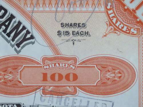 1917 Set of 3 North Butte Mining Company, Stock Certificate, 205 Shares , C21032
