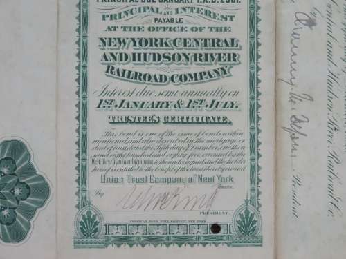1885 West Shore Railroad Company, $1000 Bond Certificate With  Coupons 16868