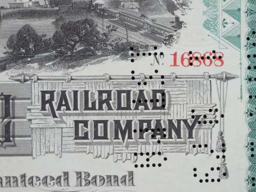 1885 West Shore Railroad Company, $1000 Bond Certificate With  Coupons 16868