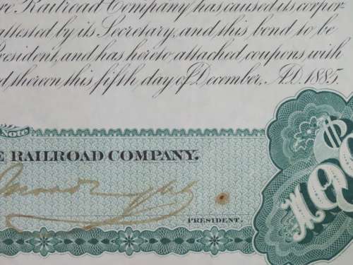 1885 West Shore Railroad Company, $1000 Bond Certificate With  Coupons 16868