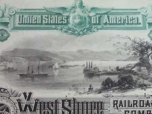 1885 West Shore Railroad Company, $1000 Bond Certificate With  Coupons 16868