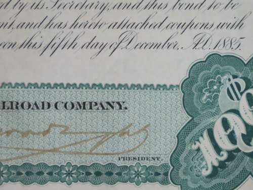 1885 West Shore Railroad Company, $1000 Bond Certificate With  Coupons 16767