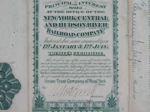 1885 West Shore Railroad Company, $1000 Bond Certificate With  Coupons 12092