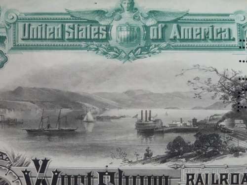 1885 West Shore Railroad Company, $1000 Bond Certificate With  Coupons 12092