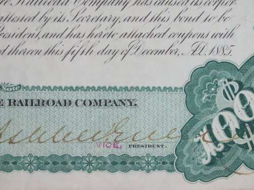 1885 West Shore Railroad Company, $1000 Bond Certificate With  Coupons 12092