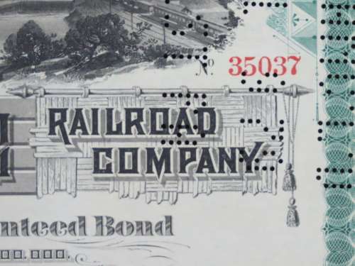 1885 West Shore Railroad Company, $1000 Bond Certificate With  Coupons 35037