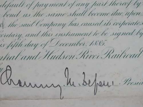 1885 West Shore Railroad Company, $1000 Bond Certificate With  Coupons 13507