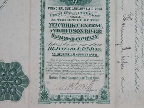 1885 West Shore Railroad Company, $1000 Bond Certificate With  Coupons 13507