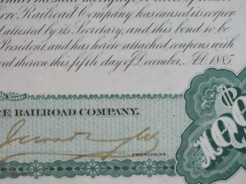 1885 West Shore Railroad Company, $1000 Bond Certificate With  Coupons 13507