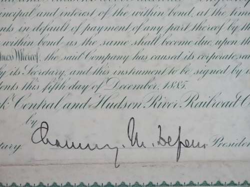 1885 West Shore Railroad Company, $1000 Bond Certificate With  Coupons 13506