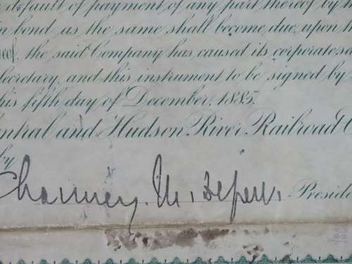 1885 West Shore Railroad Company, $1000 Bond Certificate With  Coupons 36670