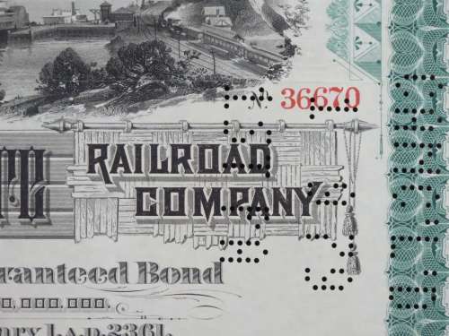 1885 West Shore Railroad Company, $1000 Bond Certificate With  Coupons 36670