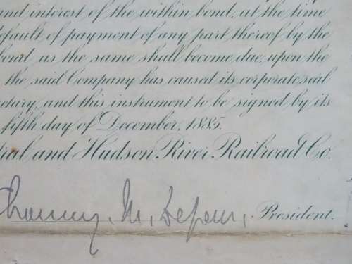 1885 West Shore Railroad Company, $1000 Bond Certificate With  Coupons 867