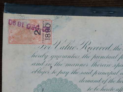 1885 West Shore Railroad Company, $1000 Bond Certificate With  Coupons 36778