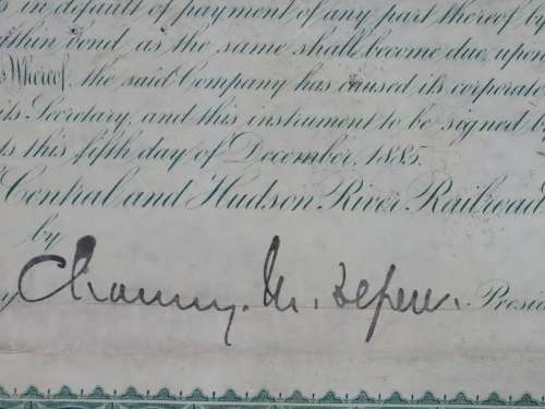 1885 West Shore Railroad Company, $1000 Bond Certificate With  Coupons 36778