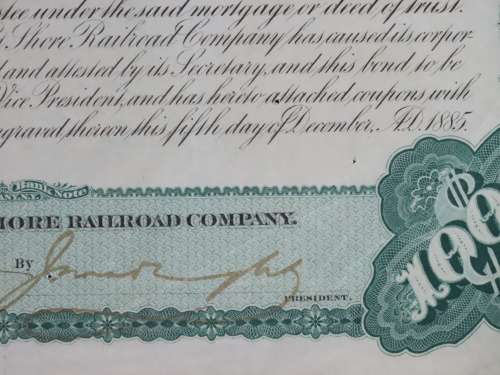 1885 West Shore Railroad Company, $1000 Bond Certificate With  Coupons 36778