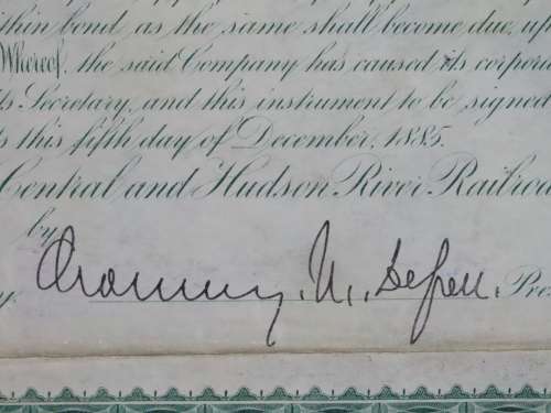 1885 West Shore Railroad Company, $1000 Bond Certificate With  Coupons 6175