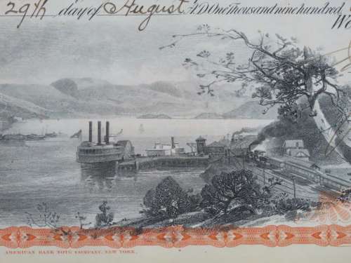 Set of 2 1885 to 1927 West Shore Railroad Company, $1000 Bond Certificate With  Coupons 2017