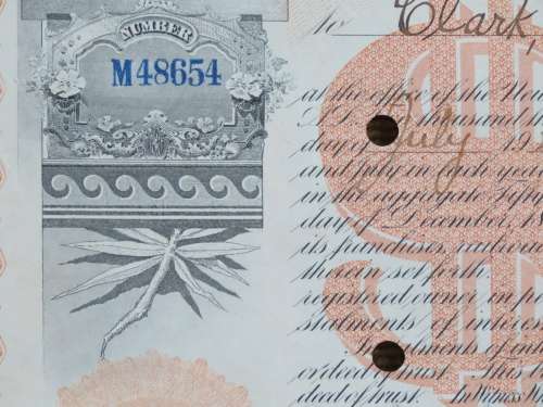 Set of 2 1885 to 1927 West Shore Railroad Company, $1000 Bond Certificate With  Coupons 2017