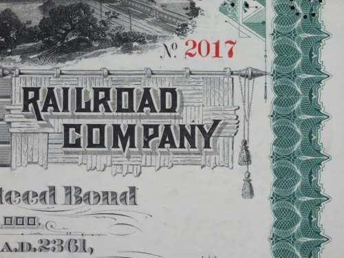 Set of 2 1885 to 1927 West Shore Railroad Company, $1000 Bond Certificate With  Coupons 2017