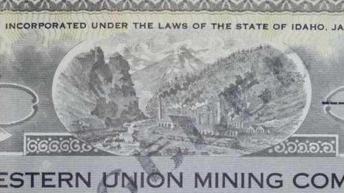 1924 WEstern Union Mining Company, Stock Certificate, 5000 Shares , 3100