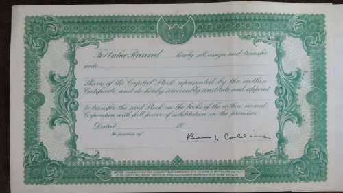 1924 WEstern Union Mining Company, Stock Certificate, 5000 Shares , 3101