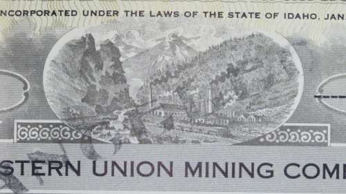 1924 WEstern Union Mining Company, Stock Certificate, 5000 Shares , 3102