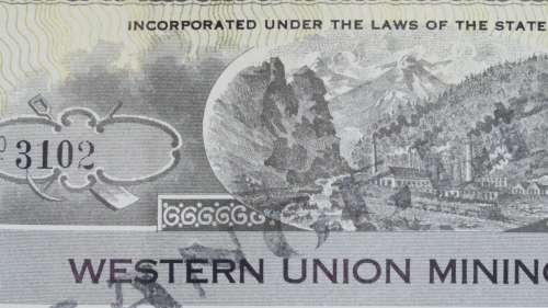 1924 WEstern Union Mining Company, Stock Certificate, 5000 Shares , 3102