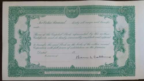 1924 WEstern Union Mining Company, Stock Certificate, 5000 Shares , 3103