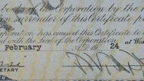 1924 WEstern Union Mining Company, Stock Certificate, 5000 Shares , 3103