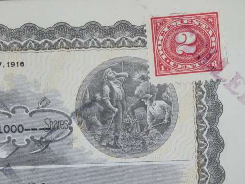 1924 WEstern Union Mining Company, Stock Certificate, 1000 Shares , 3104