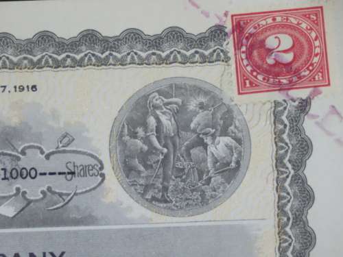 1924 WEstern Union Mining Company, Stock Certificate, 1000 Shares , 3106