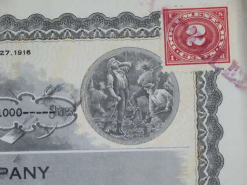 1924 WEstern Union Mining Company, Stock Certificate, 1000 Shares , 3108