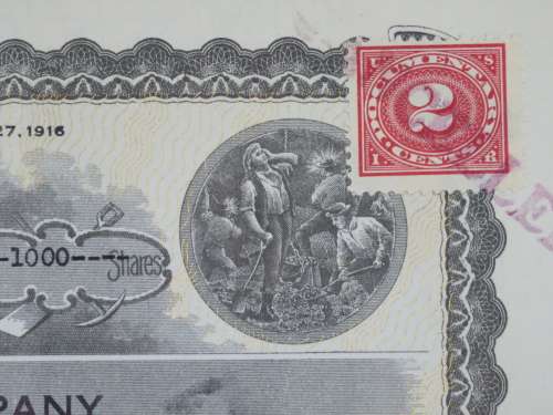 1924 WEstern Union Mining Company, Stock Certificate, 1000 Shares , 3111