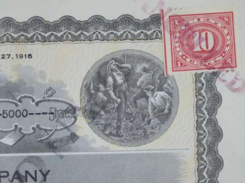 1924 Western Union Mining Company, Stock Certificate, 5000 Shares , 3114