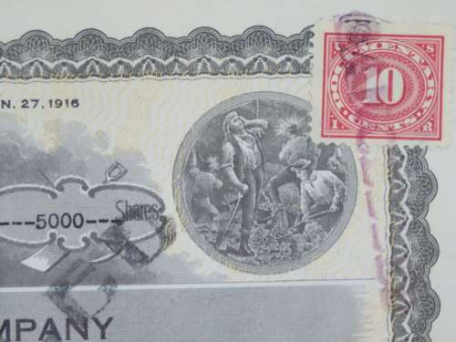 1924 Western Union Mining Company, Stock Certificate, 5000 Shares , 3116