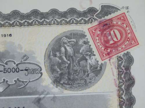 1924 Western Union Mining Company, Stock Certificate, 5000 Shares , 3117