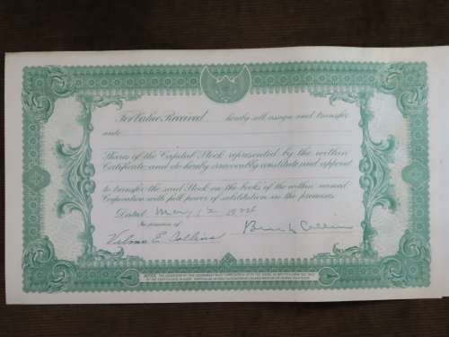 1924 Western Union Mining Company, Stock Certificate, 5000 Shares , 3118