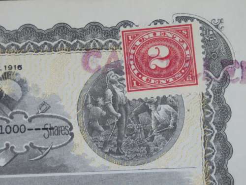1924 Western Union Mining Company, Stock Certificate, 1000 Shares , 3120