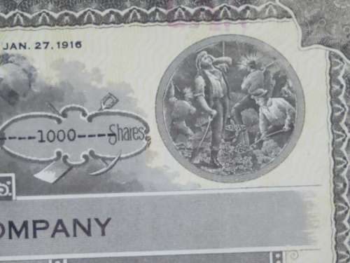 1924 Western Union Mining Company, Stock Certificate, 1000 Shares , 3122