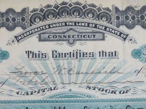 1901 Plume And Atwood Manufacturing Company, Stock Certificate, 12 Shares , 215