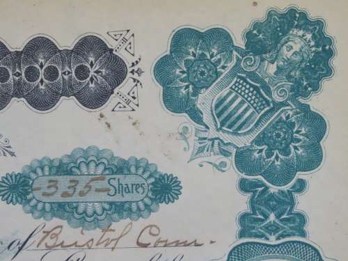 1901 Plume And Atwood Manufacturing Company, Stock Certificate, 335 Shares , 211