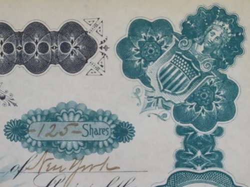 1901 Plume And Atwood Manufacturing Company, Stock Certificate, 125 Shares , 212