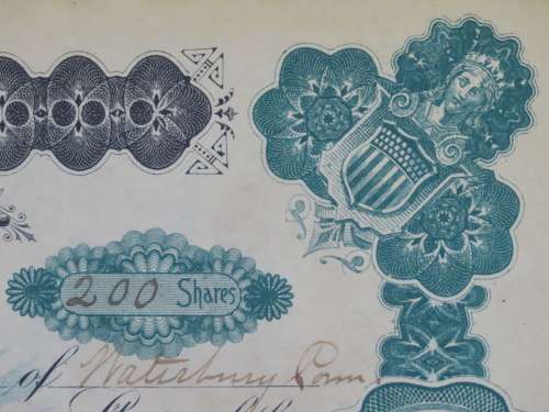 1901 Plume And Atwood Manufacturing Company, Stock Certificate, 200 Shares , 206