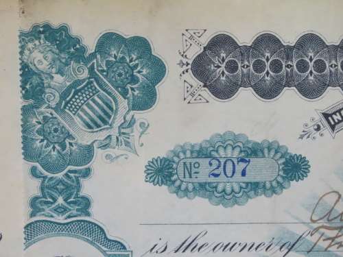 1901 Plume And Atwood Manufacturing Company, Stock Certificate, 317 Shares , 207