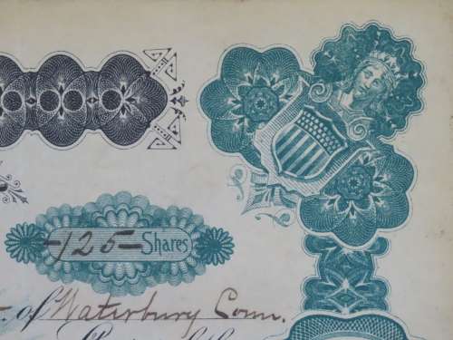 1901 Plume And Atwood Manufacturing Company, Stock Certificate, 125 Shares , 210