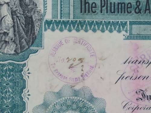 1901 Plume And Atwood Manufacturing Company, Stock Certificate, 125 Shares , 210