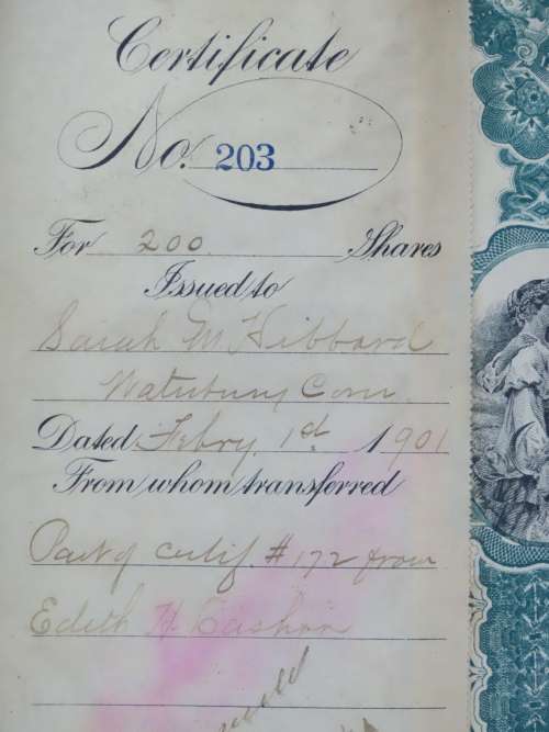 1901 Plume And Atwood Manufacturing Company, Stock Certificate, 200 Shares , 203