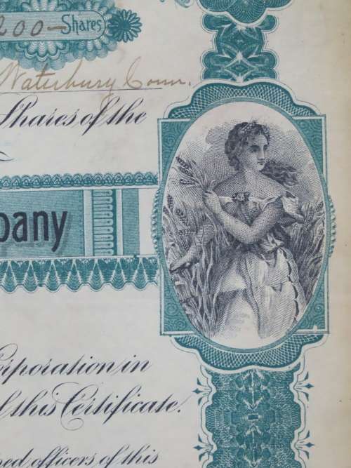 1901 Plume And Atwood Manufacturing Company, Stock Certificate, 200 Shares , 203